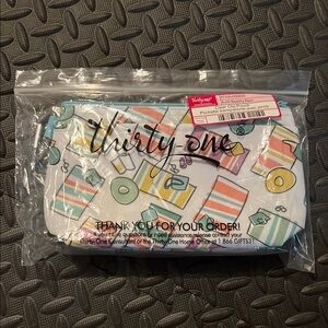 Thirty-One Clear Clip Pouch - Beachy Keen